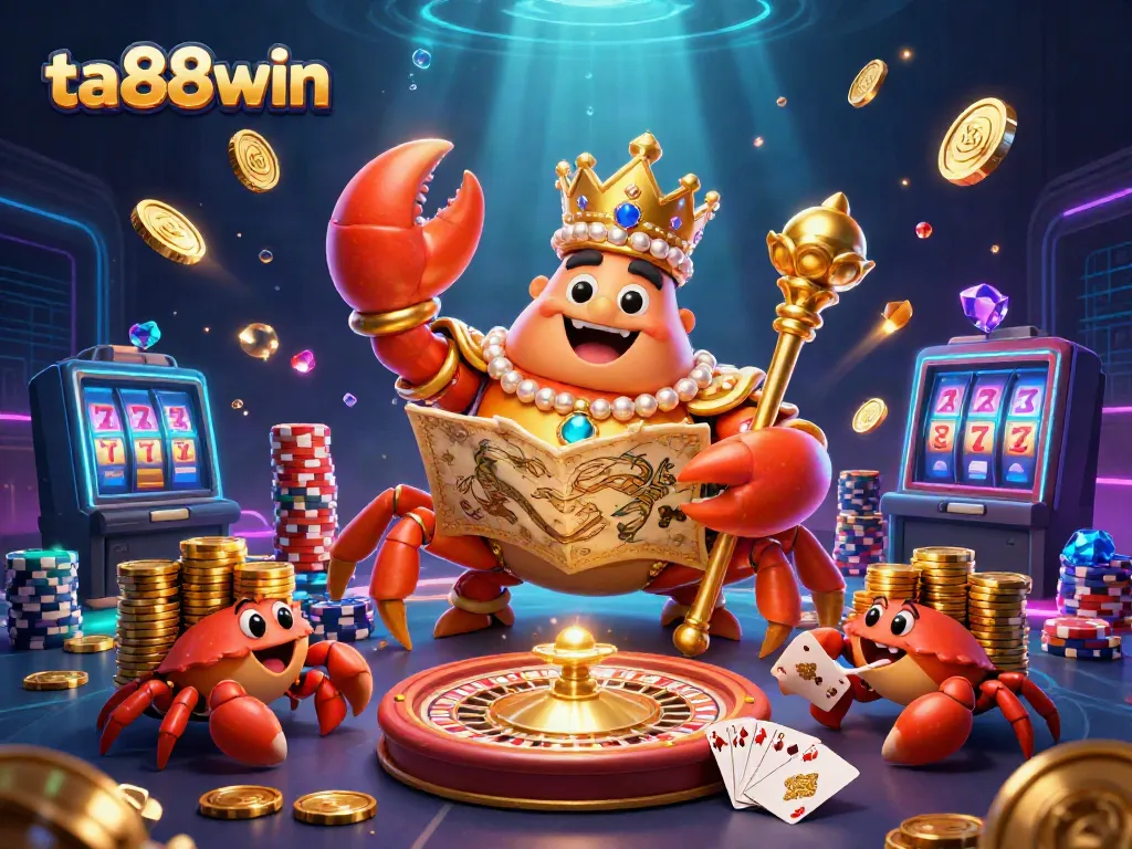 Experience the excitement of ta88win with the golden crab emperor and dazzling casino elements.