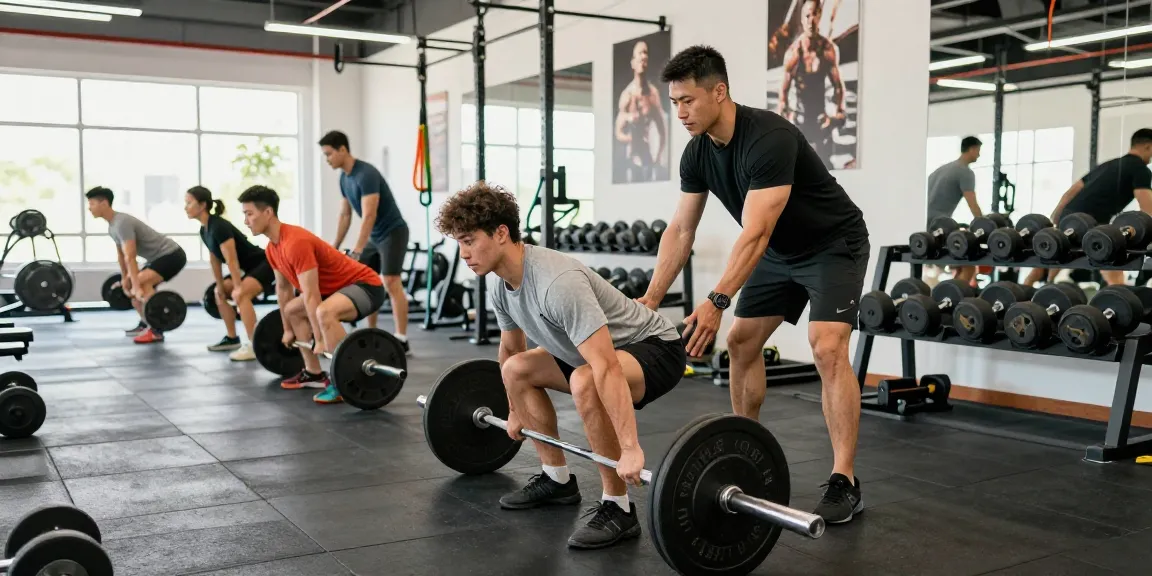 Unieke Pharma Steroiden Winkel met sporter die deadlifts uitvoert in moderne sportschool.